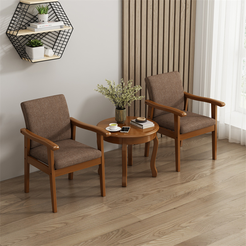 Madera maciza nórdica solo sofá silla respaldo balcón mesa de té silla casa ocio Oficina silla combinación traje
