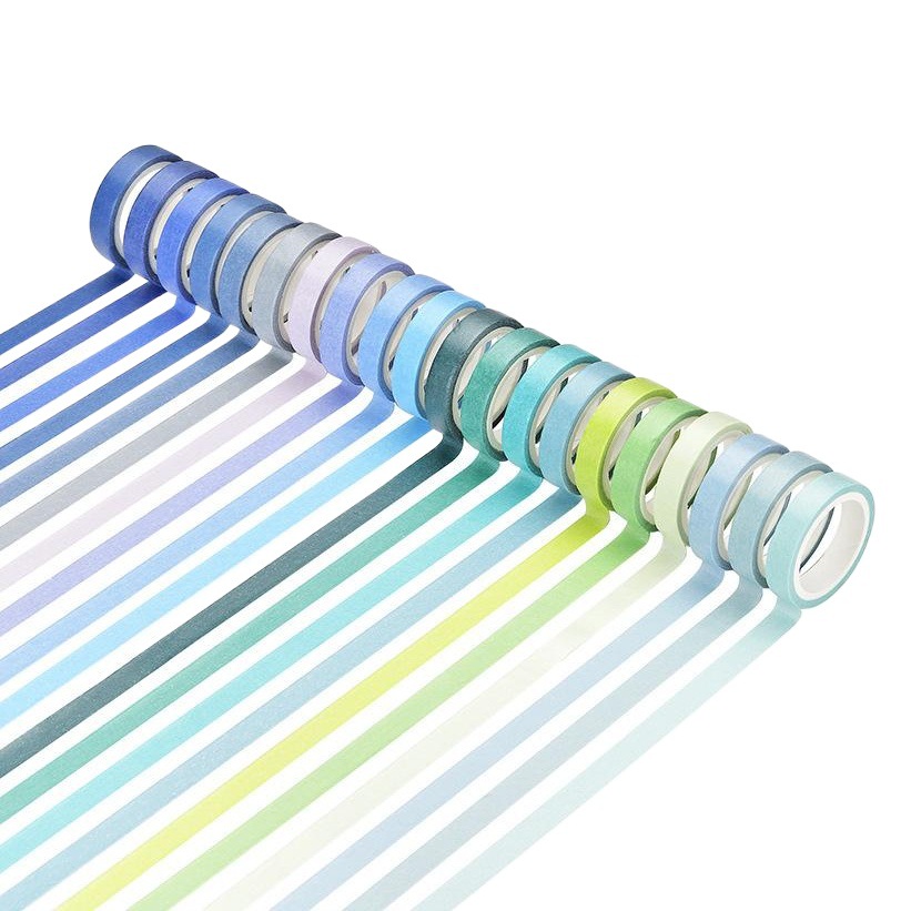 Yue Zhen 60 colores no repetir básico color sólido Arco Iris cinta diario notas decoración y pegatinas de papel en caja traje