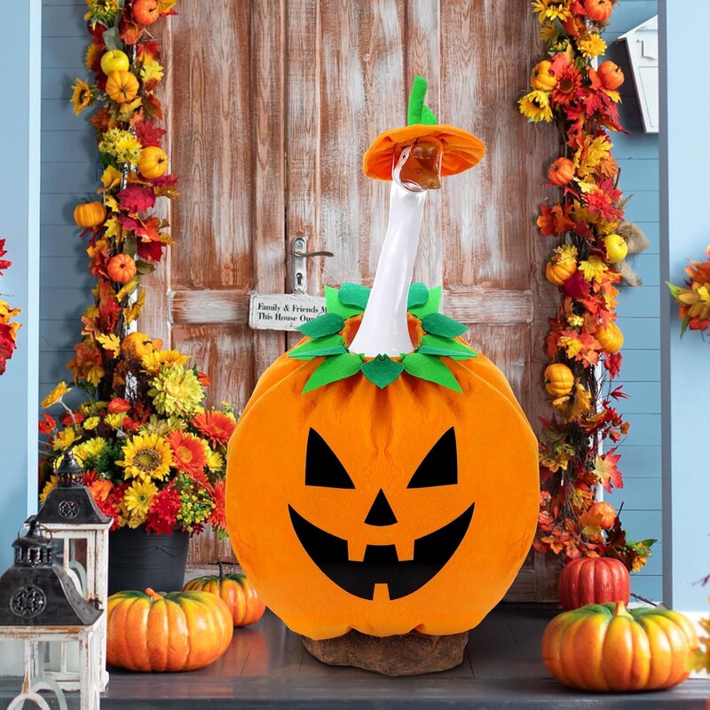 ハロウィンカボチャガチョウ衣装ポーチガチョウ衣装庭芝生ガチョウ 23 "セメントプラスチックガチョウアヒル装飾庭|undefined