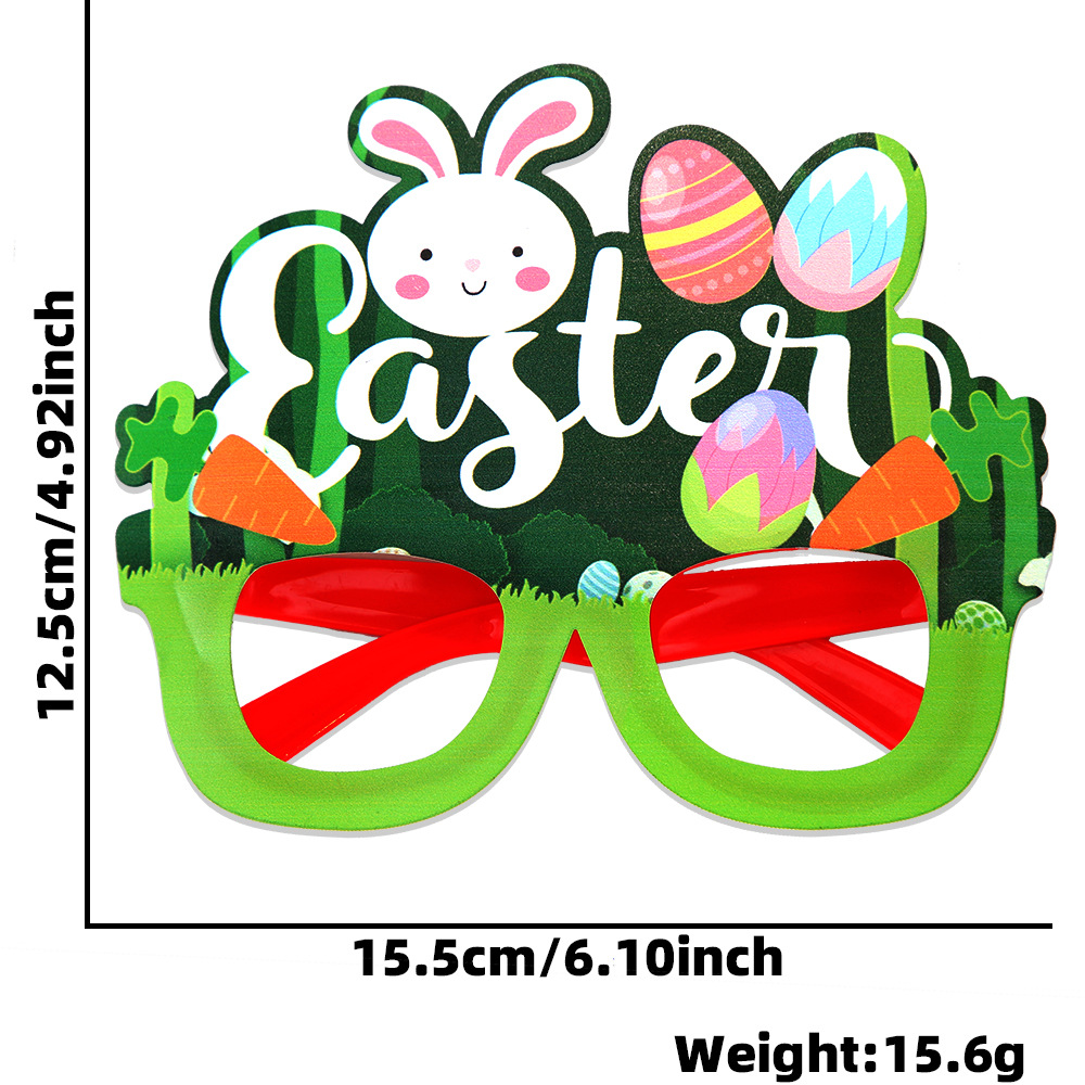 Huevos de pascua de dibujos animados de conejo gafas de decoración de fiesta infantil orejas de pvc fotográficas marcos de gafas