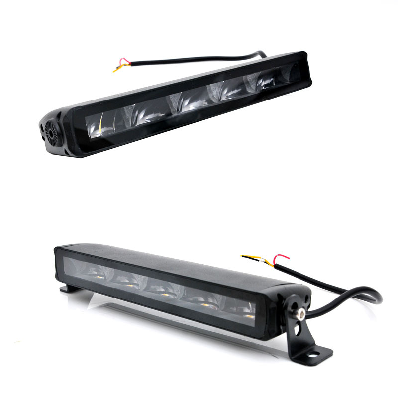 New Car Off-Road Vehicle Truck Led Single-Row Side-Emitting Black Background Yellow and White Dual-Color Ultra-Bright Spotlight Strip