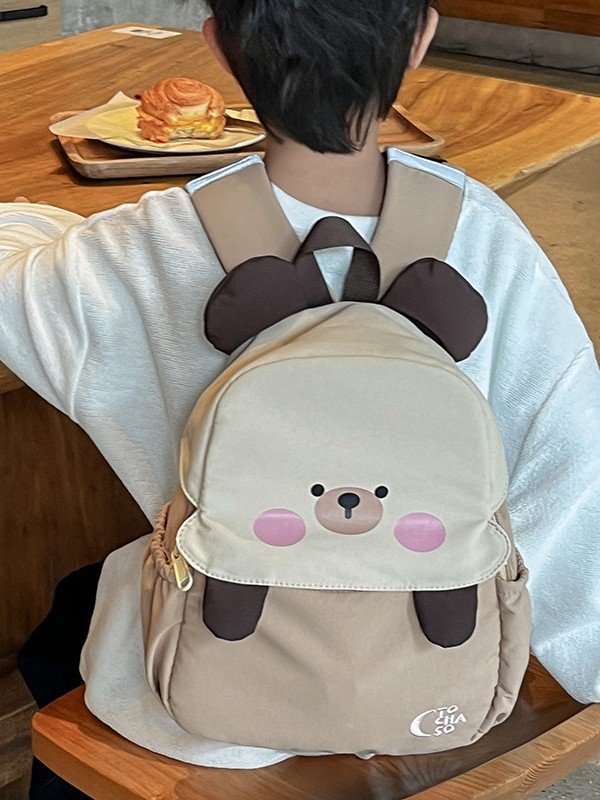 Cute Contrast Color Bear Kindergarten Baby's Schoolbag 3-6 Years Old Lightweight Children's Backpack for Boys and Girls Travel Backpack