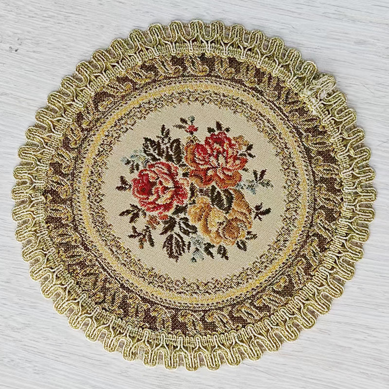 跨境欧式花瓶垫杯垫金银绣隔热垫茶杯垫桌垫烟灰缸垫子台灯垫片