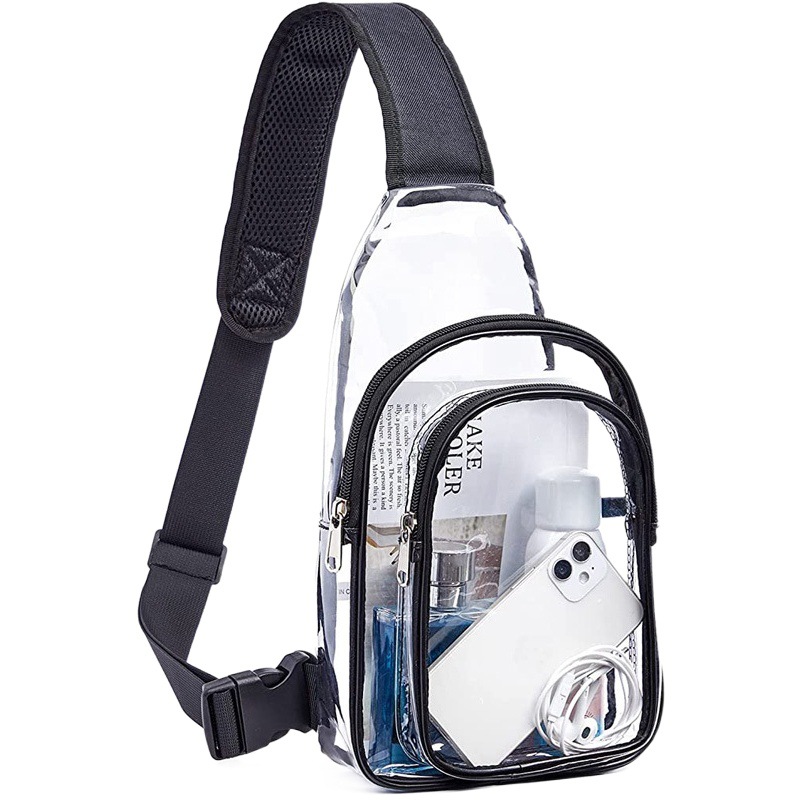 Amazon transfronteriza PVC transparente hombro mochila de viaje al aire libre Estadio visual bolsa de hombro bolsa de mensajero