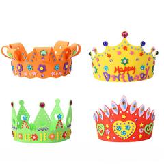 Puzzle Children's Handicraft EVA Crown Hat Sticker Toy Birthday Holiday Gift DIY Sticker Material Pack