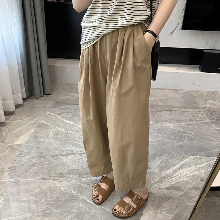 日系气球裤女秋季加厚休闲裤百搭宽松显瘦九分哈伦裤小个子九分裤|undefined