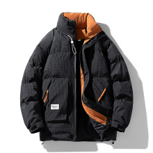 冬季抽绳防寒情侣棉袄子宽松百搭立领棉服休闲加厚加大纯色面包服