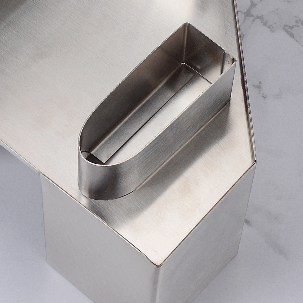 Caja de pañuelos de acero inoxidable restaurante bar KTV servilleta titular toalla cuadrada titular de papel impreso logotipo caja de pañuelos