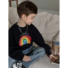 特价清仓男童装秋冬季炸街儿童加厚加绒洋气摇粒绒卫衣卡通上衣潮