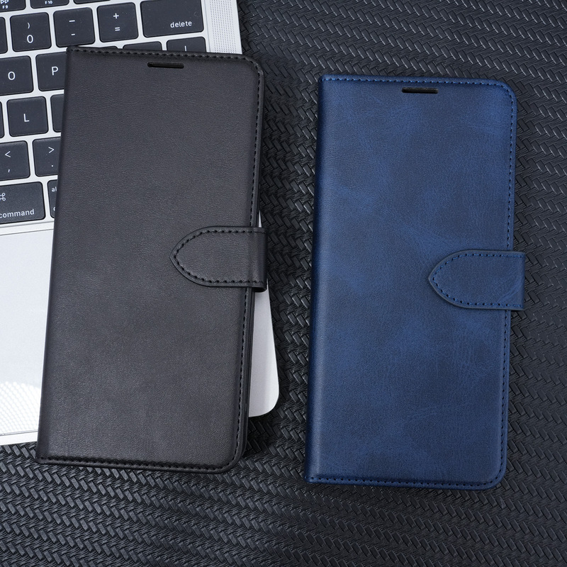 Cross-Border Hot-Selling Bi-Fold Calfskin Pattern Leather Flip Phone Case with Card Slot for Samsung S25 Ultra Series