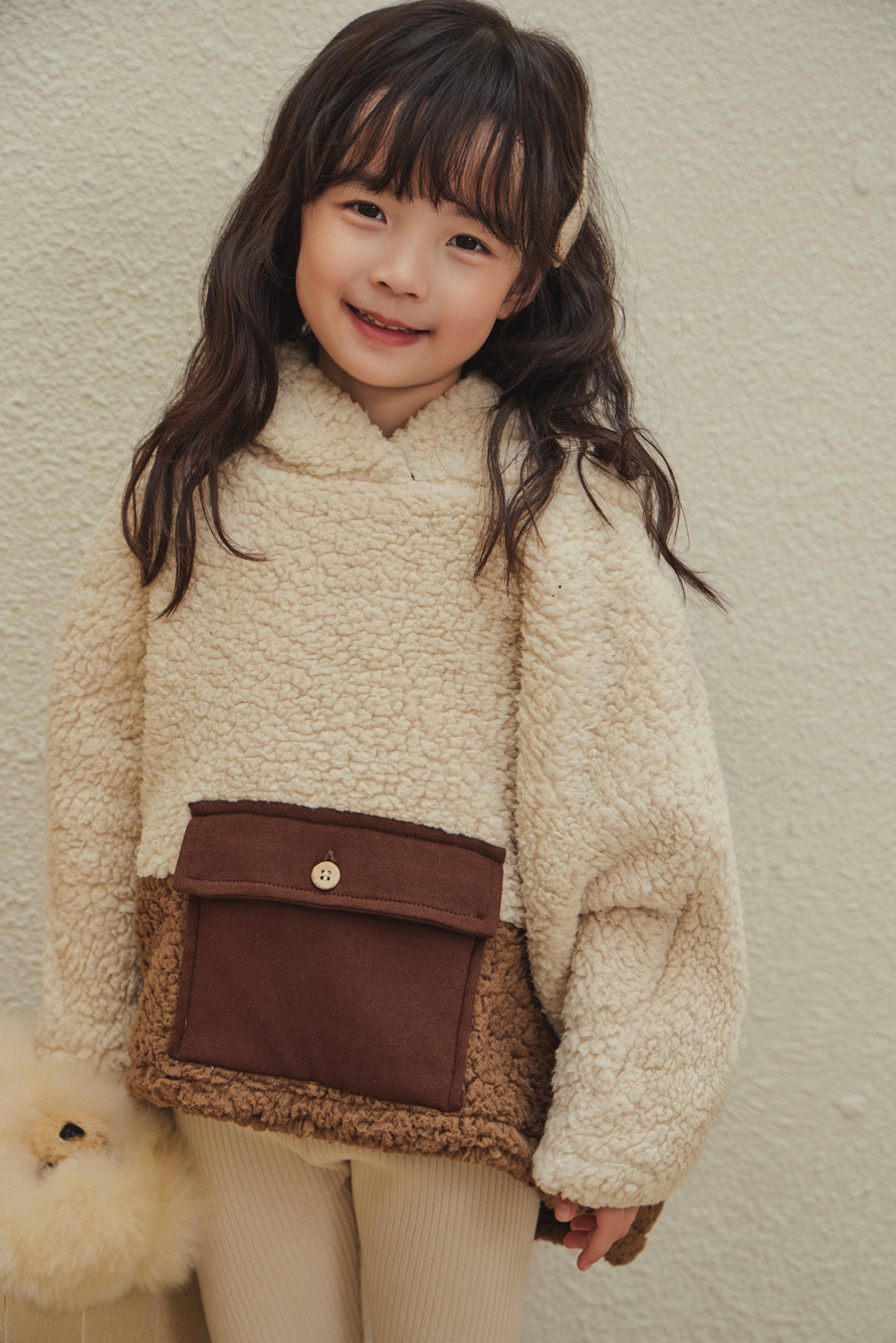 Manteau pull en peluche à bulles 2 couleurs pour fille, vêtement d'hiver pour enfants, lapin mignon, nouvelle collection 2023_voghion.com