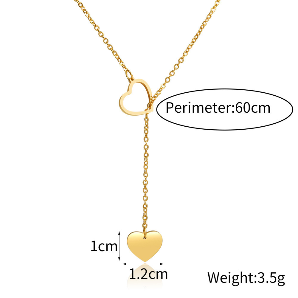 Simple Stainless Steel Heart-shaped Creative Simple Pendant Necklace display picture 1