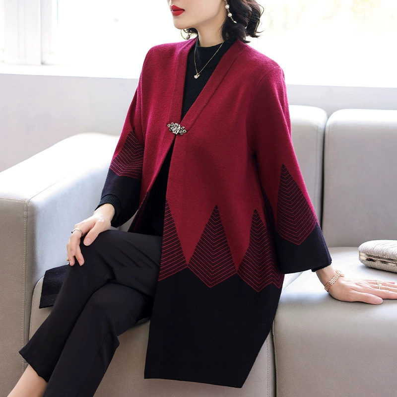 Мама осеннее пальто свадебное платье средняя и пожилая женщина осеннее и зимнее свадебное платье для свадьбы благородное вязаное пальто