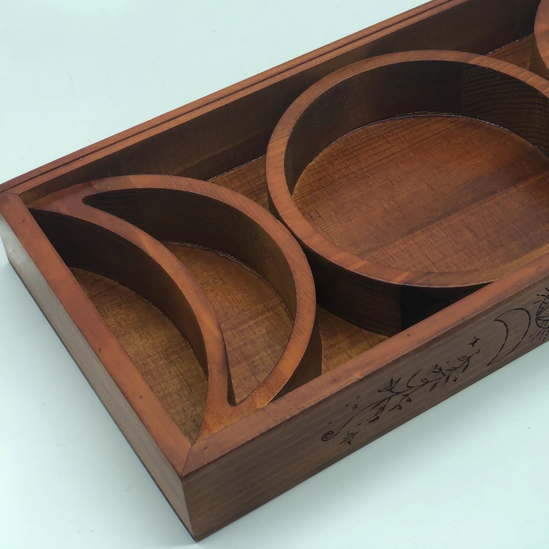 塔罗牌木质支架水晶桌面收纳框摆件