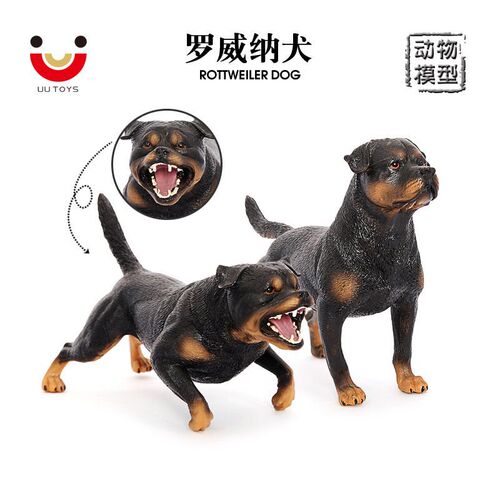 Solid static simulation animal toy dog ​​model, Rottweiler vicious dog, children's cognitive teaching aids, ornaments, figures