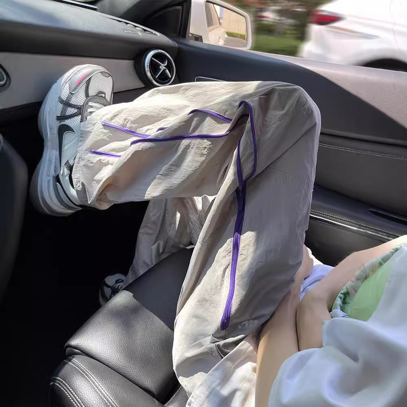 Ice Silk Casual Pants Men's Summer Thin Loose Straight Pants American Youth Boys Quick-drying Sports Pants