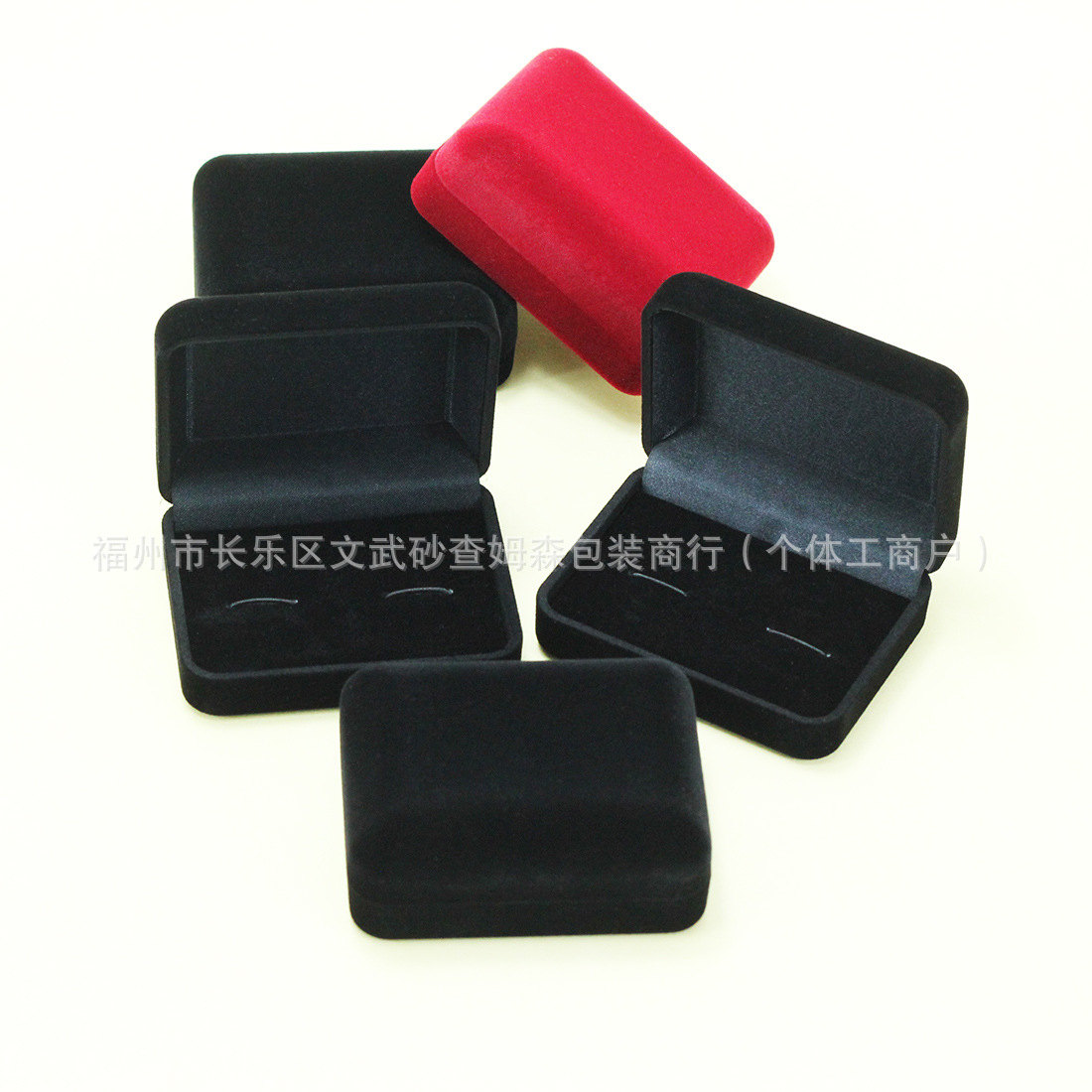 Black Velvet Box Packaging Box Counter Display Cufflinks Storage Gift Box Flocking Box