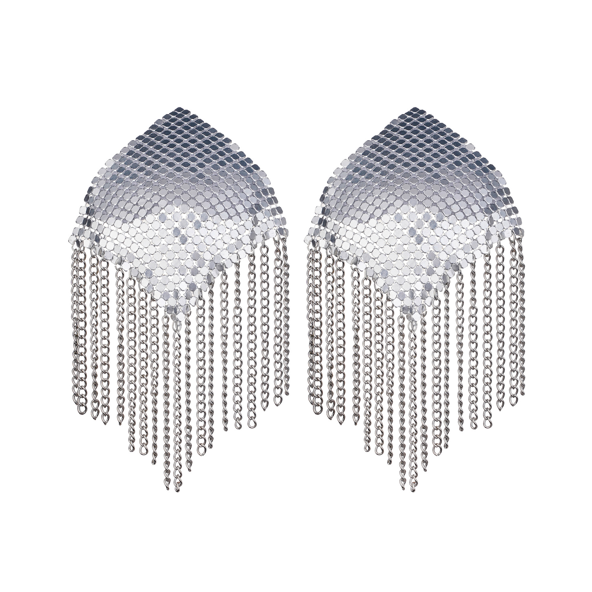 Cadena corporal de estilo europeo y americano, moderna y a la moda, con borlas, parche metálico antiexposición para el pecho para vestidos, realce de busto discreto, cadena para pezones con pedrería.