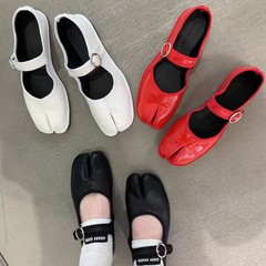 平底分趾猪蹄鞋女鞋子2025新款夏季法式复古浅口单鞋小众玛丽珍鞋