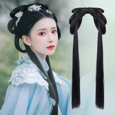 Fairy princess Hanfu cosplay Hair Wig for women girls performance  headband Chinese traditional Ancient costumes Ming Han ming Qing Dynasty wig