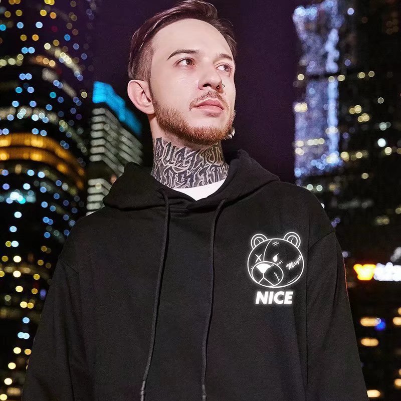Men's Clothing new fashion brand fat men's hooded loose big letter top plus fat plus size plus velvet sweater autumn and winter_voghion.com