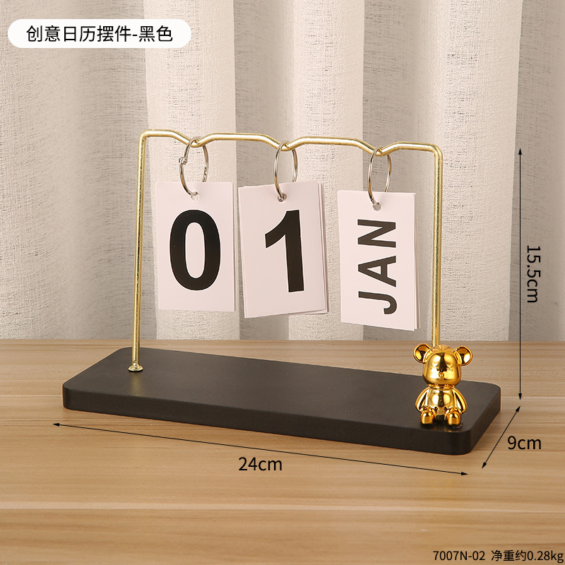 Madera Flip calendario escritorio creativo personalizado escritorio calendario hogar escritorio calendario joyería simple decoración decorativa de la tabla