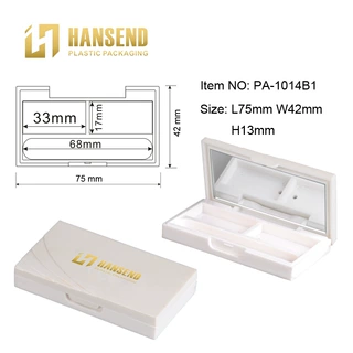 HANSEND两格眼影盒包材 2色2格带镜子眼影盘 腮红盒带刷位包材