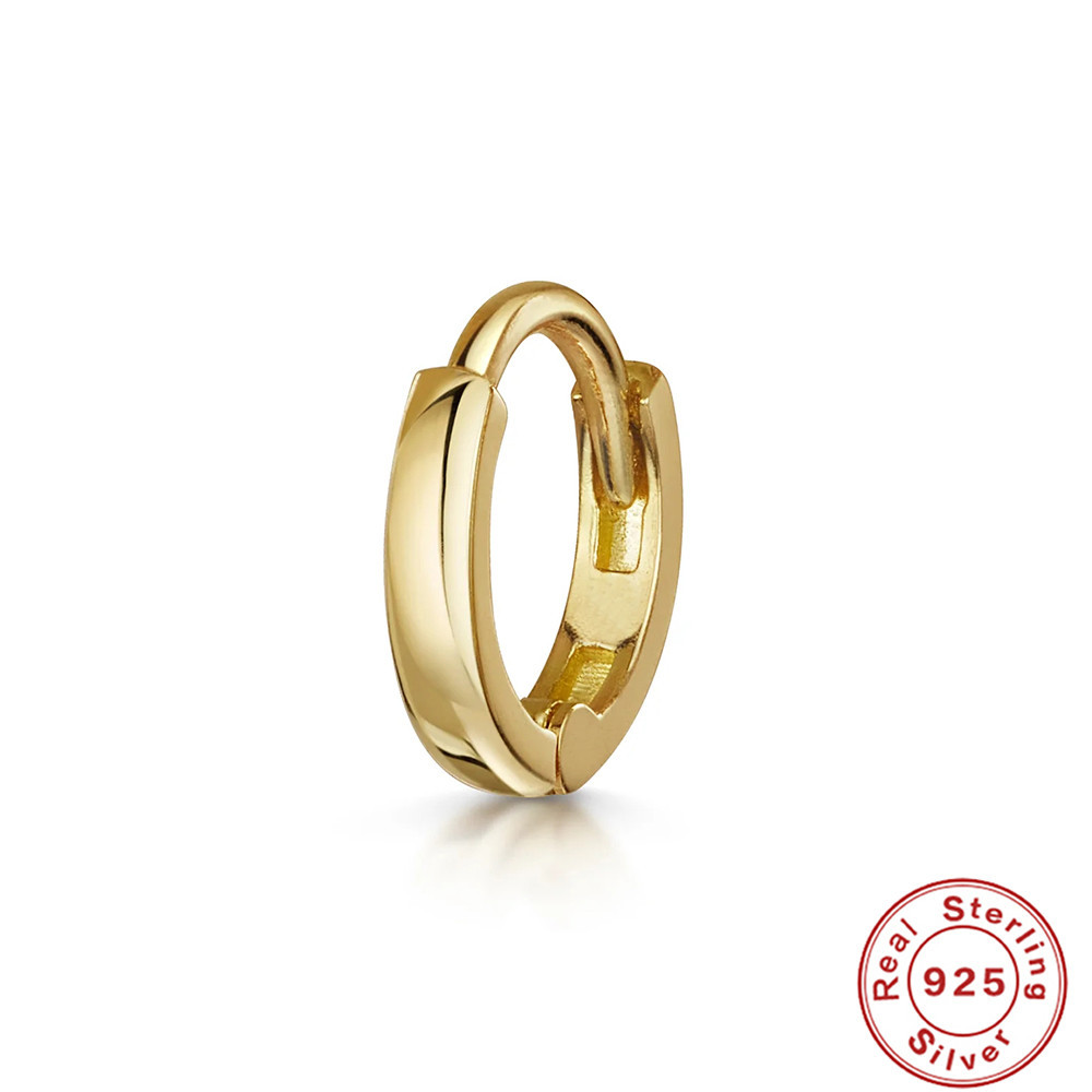 Moda clásica simple estilo ins s925 plata esterlina punción ZIRCON diamante oído anillo hebilla Pendientes