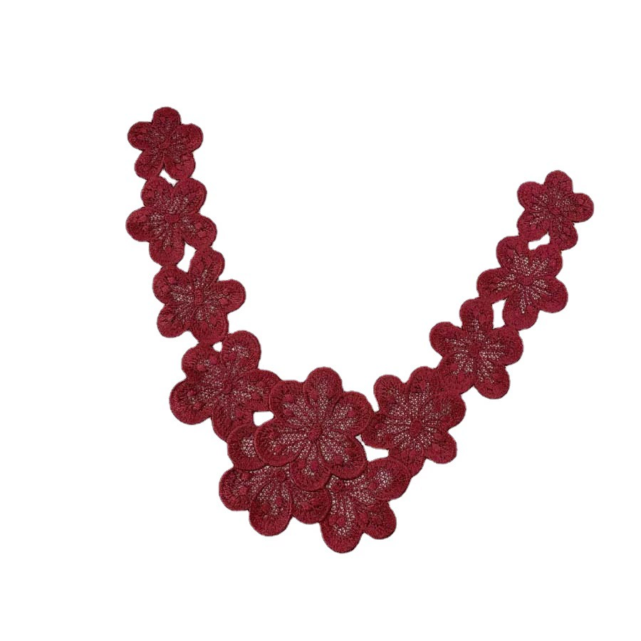 Качество водяный цветочный кружевной полиэстер кружевной моды вышивка корсажа одежда аксессуары воротник рукав набор декольте