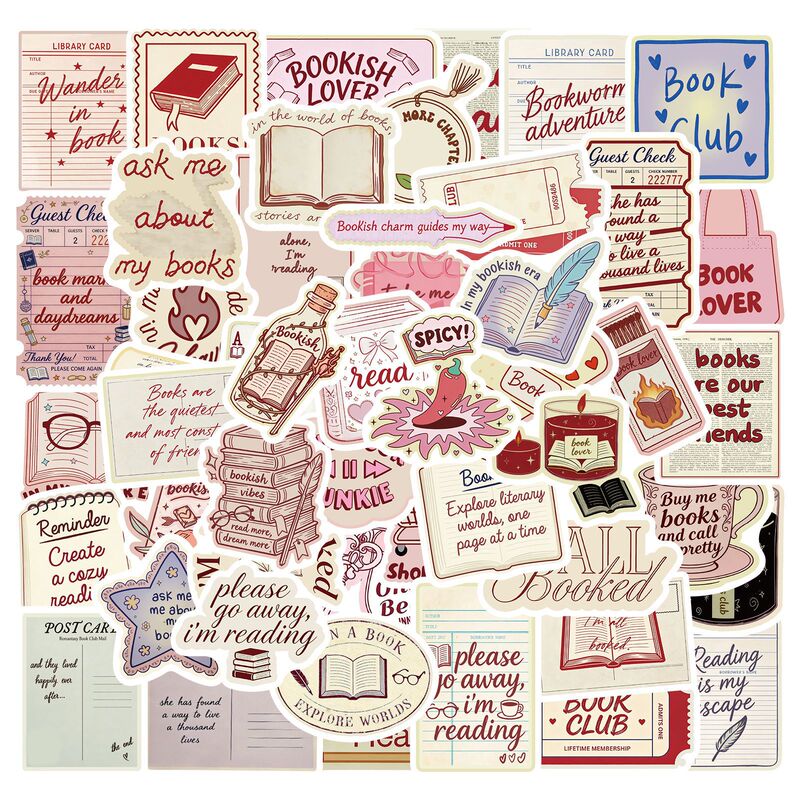 50 Cross-Border Bookish Reading Graffiti Stickers, Artistic Journaling, Water Cup, Notebook DIY Decorative Stickers Wholesale 50 Cross-Border Bookish Reading Graffiti Stickers, Artistic Journaling, Water Cup, Notebook DIY Decorative Stickers Wholesale