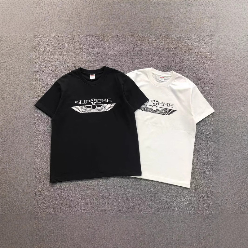 Supreme Letter Print Box High Version Short-Sleeve T-Shirt Unisex Loose Street Fashion Dropshipping 260g