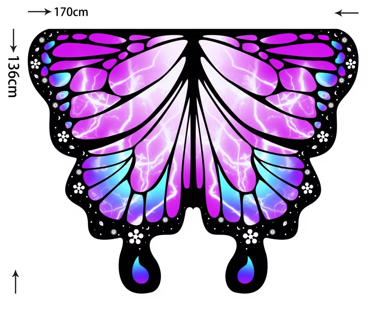 Capas de mariposa comercio exterior transfronterizo capas de mariposa Halloween decoración de danza colorida alas de mariposa al por mayor