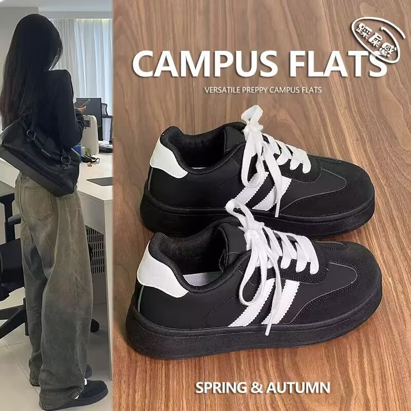 Hermosos zapatos de entrenamiento negro para mujeres, nuevos zapatos casuales calientes, 2026 zapatos de skate de moda, nicho universal