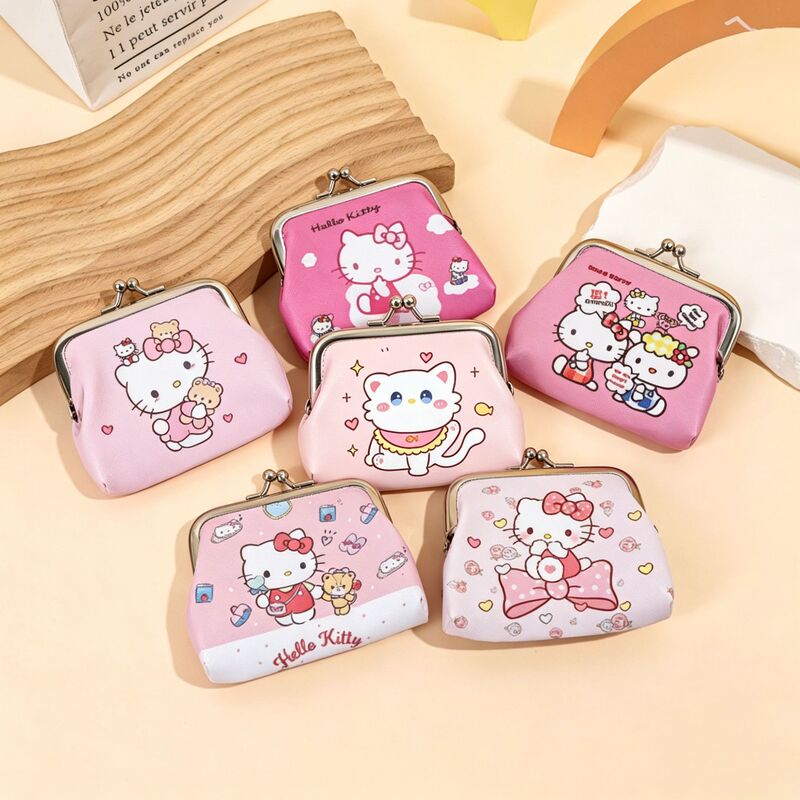 Cartoon Cute Leather Kitty Coin Purse with Buckle, Small and Portable, Cute and Girly, Mini Coin Bag for Students Cartoon Cute Leather Kitty Coin Purse with Buckle, Small and Portable, Cute and Girly, Mini Coin Bag for Students