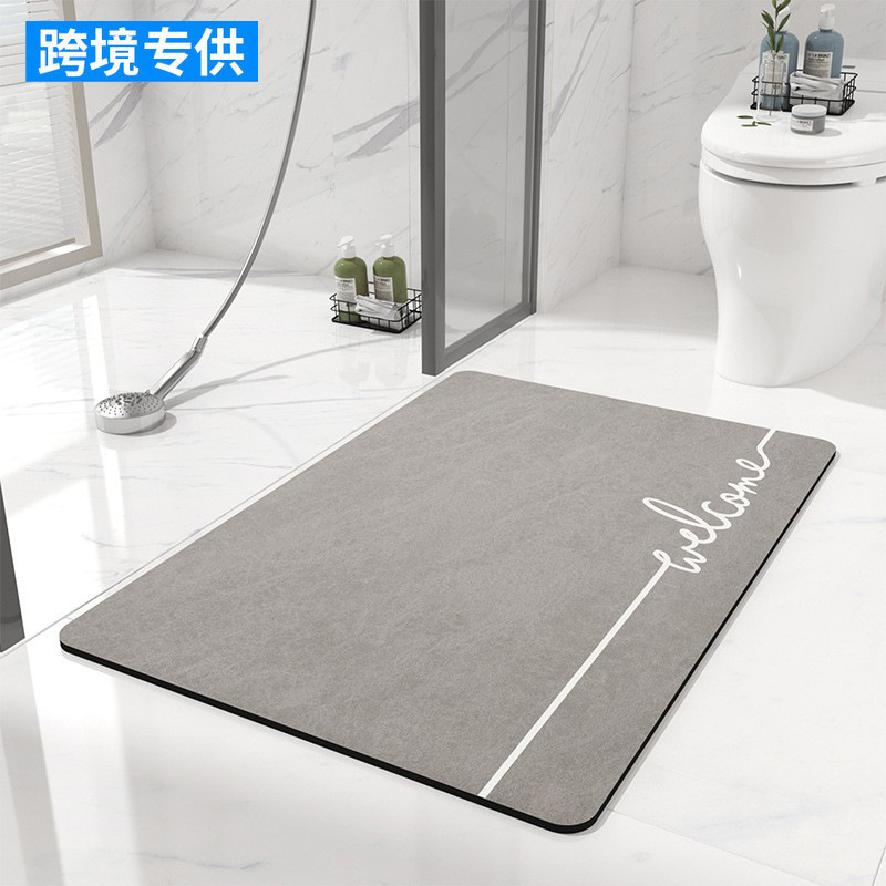 Cross-Border Simple Diatom Mud Bathroom Floor Mat Non-Slip Mat Bathroom Door Mat Household Toilet Door Mat Absorbent Mat