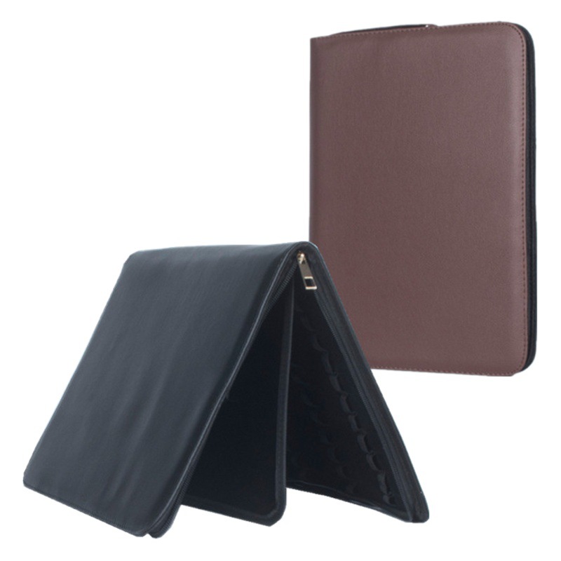 48 Unids caja de la pluma personalizada creativa de LA PU caja de lápiz de regalo pluma firma pluma bolsa de almacenamiento de oficina de negocios caso de protección