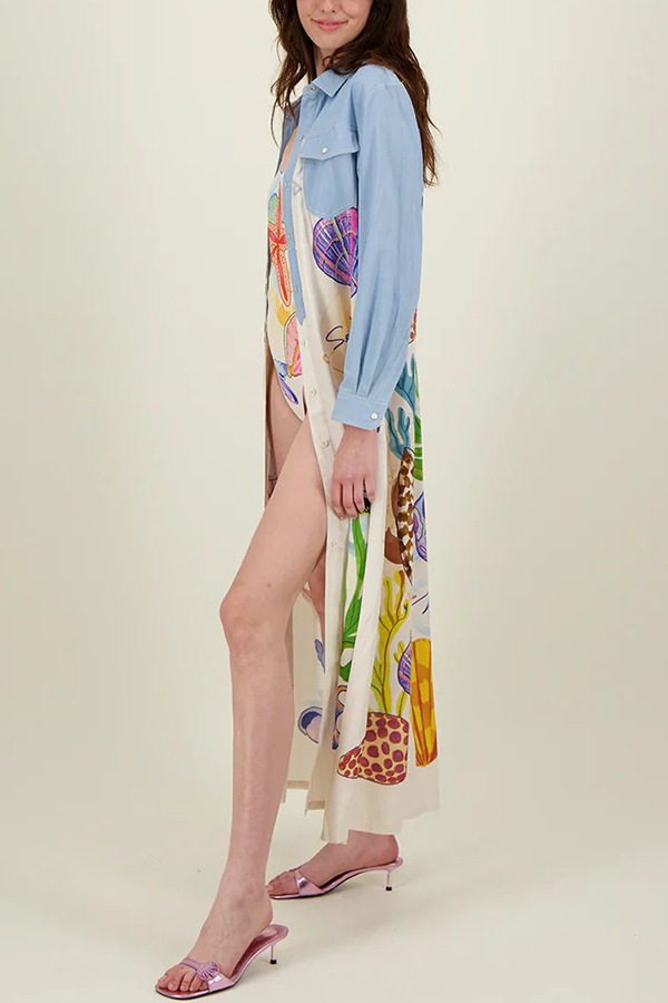 Wholesale Women's Vacation Streetwear Color Block Shell Long Sleeve Blouses display picture 7