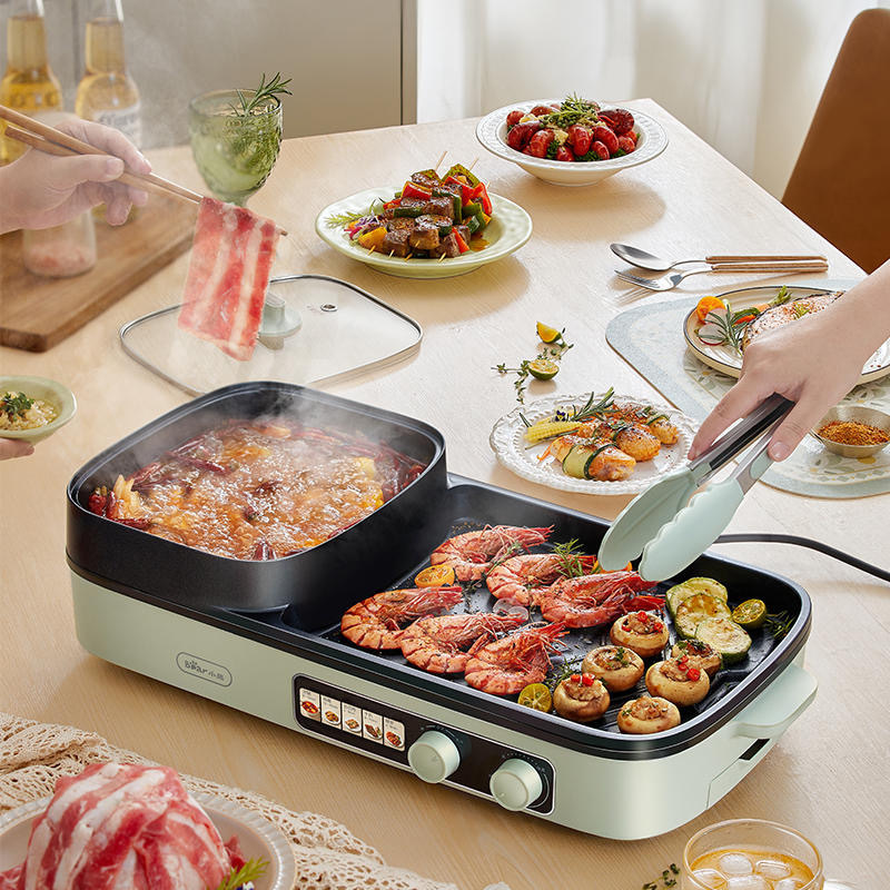 熊DKL-E20V1焼きしゃぶしゃぶ一体鍋焼き皿家庭用焼肉電気オーブン家庭用焼き多機能焼肉|undefined