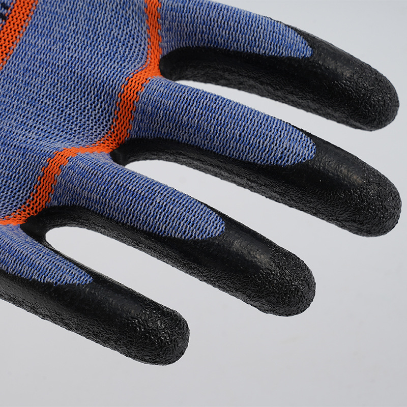 Guantes de protección laboral de látex antideslizante, resistente al desgaste y resistente a la suciedad, guantes de protección laboral de arrugas elásticas necesarios para el manejo de carpintería en el sitio de construcción