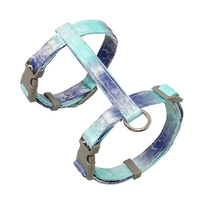 Cuerda de tracción de gato transfronterizo Correa de pecho de gradiente en forma de I ajustable anti-rotura gato mascota Cadena de cuerda de tracción