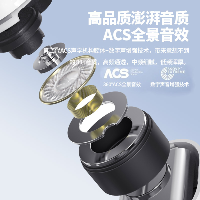 Bluetooth headphones noise-cancellation and sports not in the ears, air-conducting clamped earphones, ultra-long battery life, AI translation headphones 4
