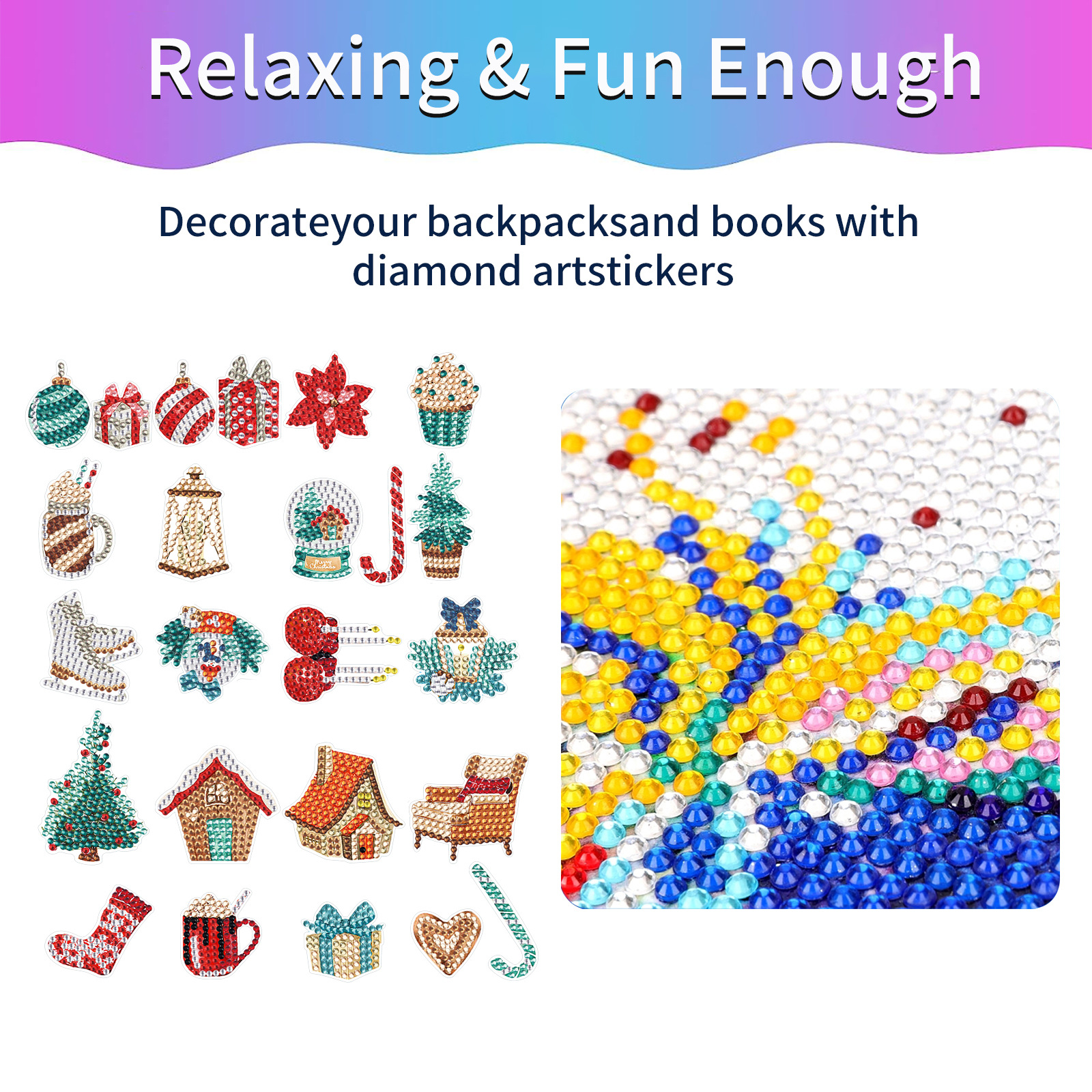 Diamante de cristal transfronterizo dibujos animados DIY hechos a mano árbol de Navidad pinturas de mampostería pegatinas para niños decoración pintura de diamante al por mayor