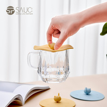 新品食品级硅胶通用防尘水杯盖配件耐高温玻璃杯马克杯盖通用盖子