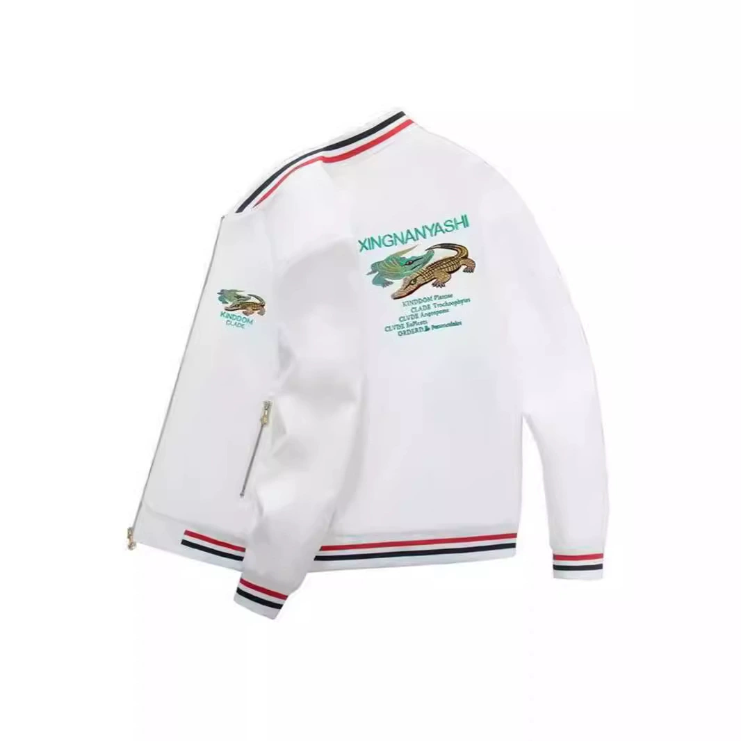 2024 Осенняя и зимняя вышивка мужское пальто двойная крокодиловая куртка прилив бейсбольный костюм куртка вышивка тенденция повседневный топ