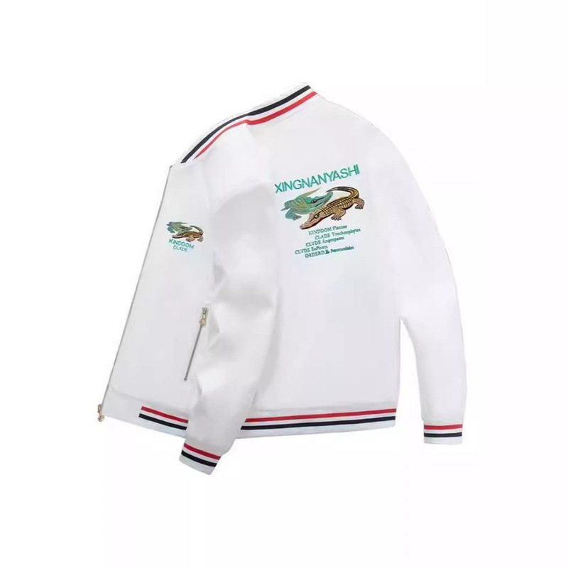 2024 Autumn and Winter Embroidered Men's Coat Double Crocodile Jacket Trendy Brand Baseball Suit Jacket Embroidered Trendy Casual Top