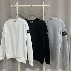 跨境STONE石头卫衣岛经典纯色罗盘徽章袖标圆领纯棉卫衣男女长袖