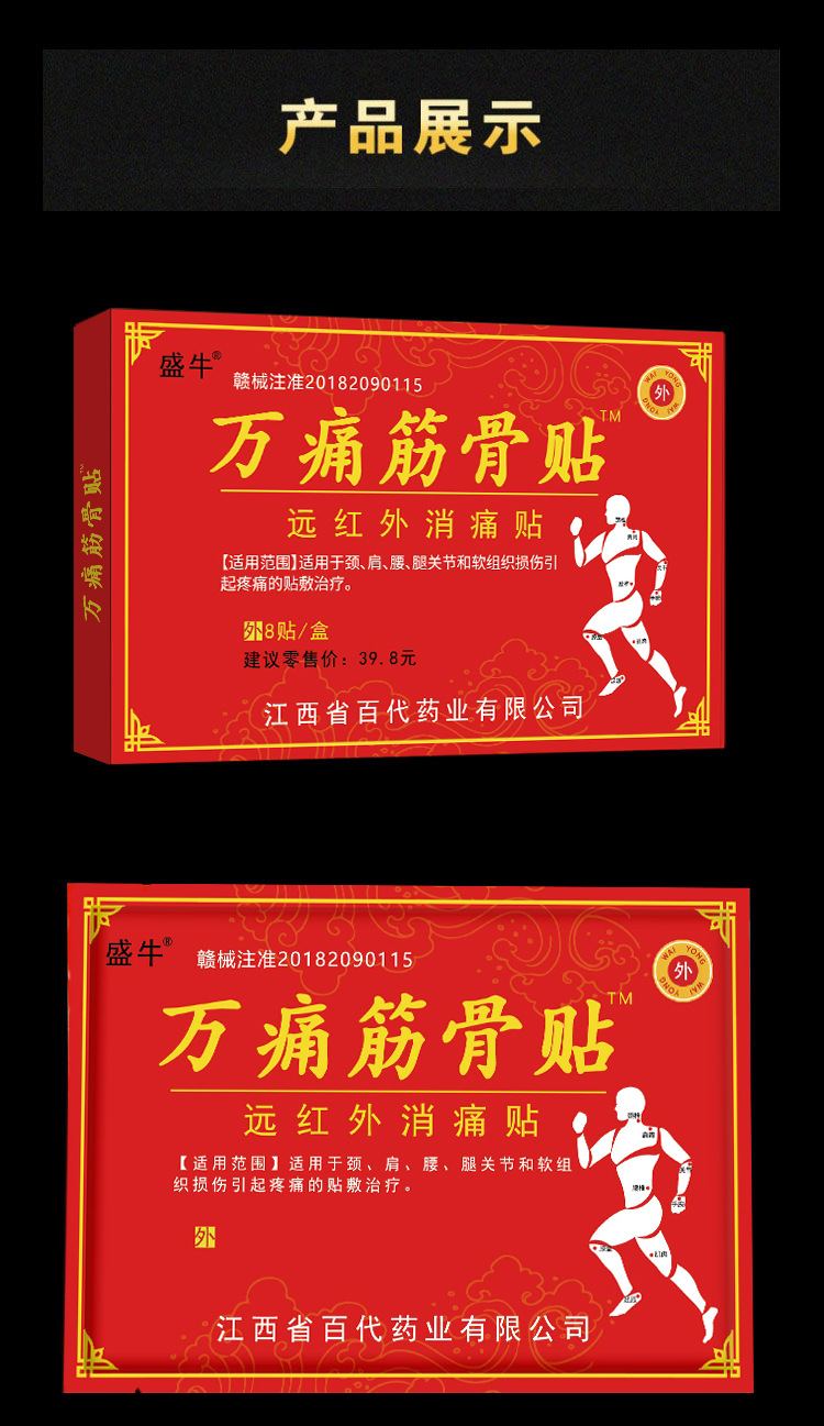 Wan Tong Jin Gu Pain Relief Patch Topical Herbal Plaster for Neck Shoulder Waist and Leg Joint Discomfort preparation