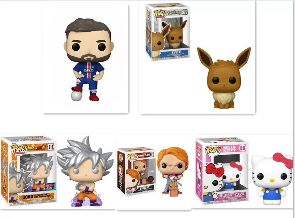 Фигурка в стиле POP: футболист, Eevee, Goku, Hello Kitty, Chucky — коллекционный орнамент