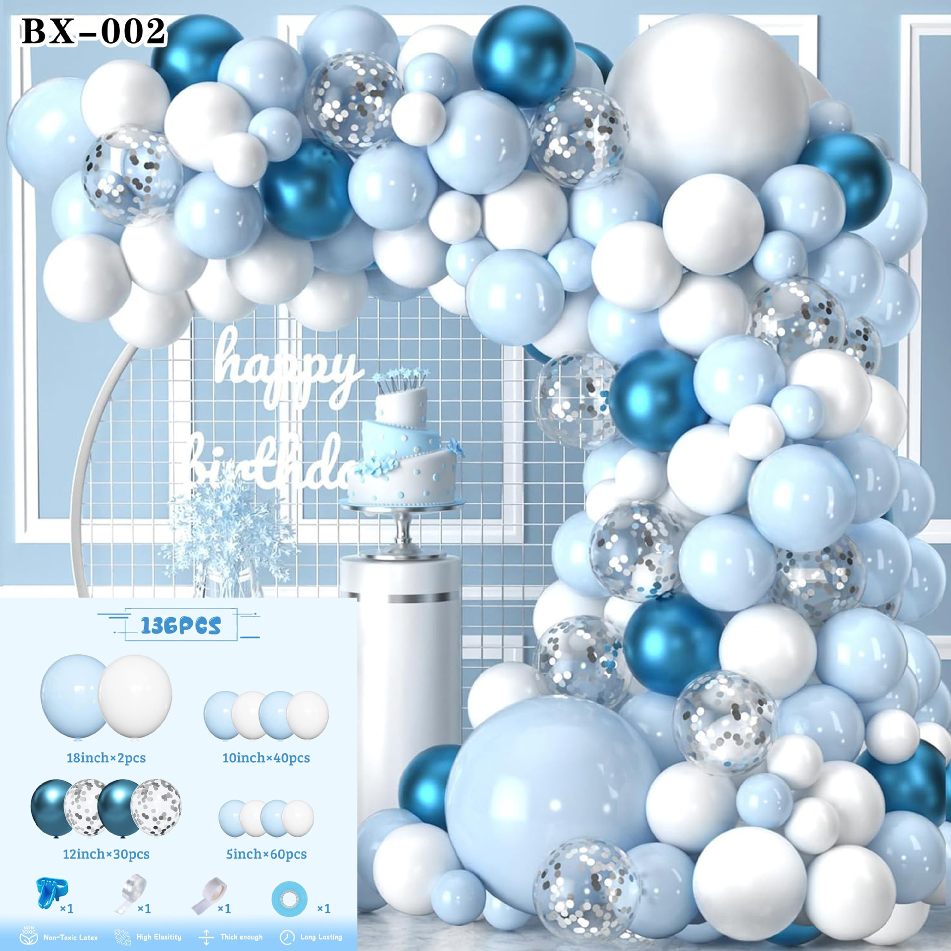 Frozen azul tema cumpleaños decoración globo traje princesa niña niños años de edad decoración escena diseño