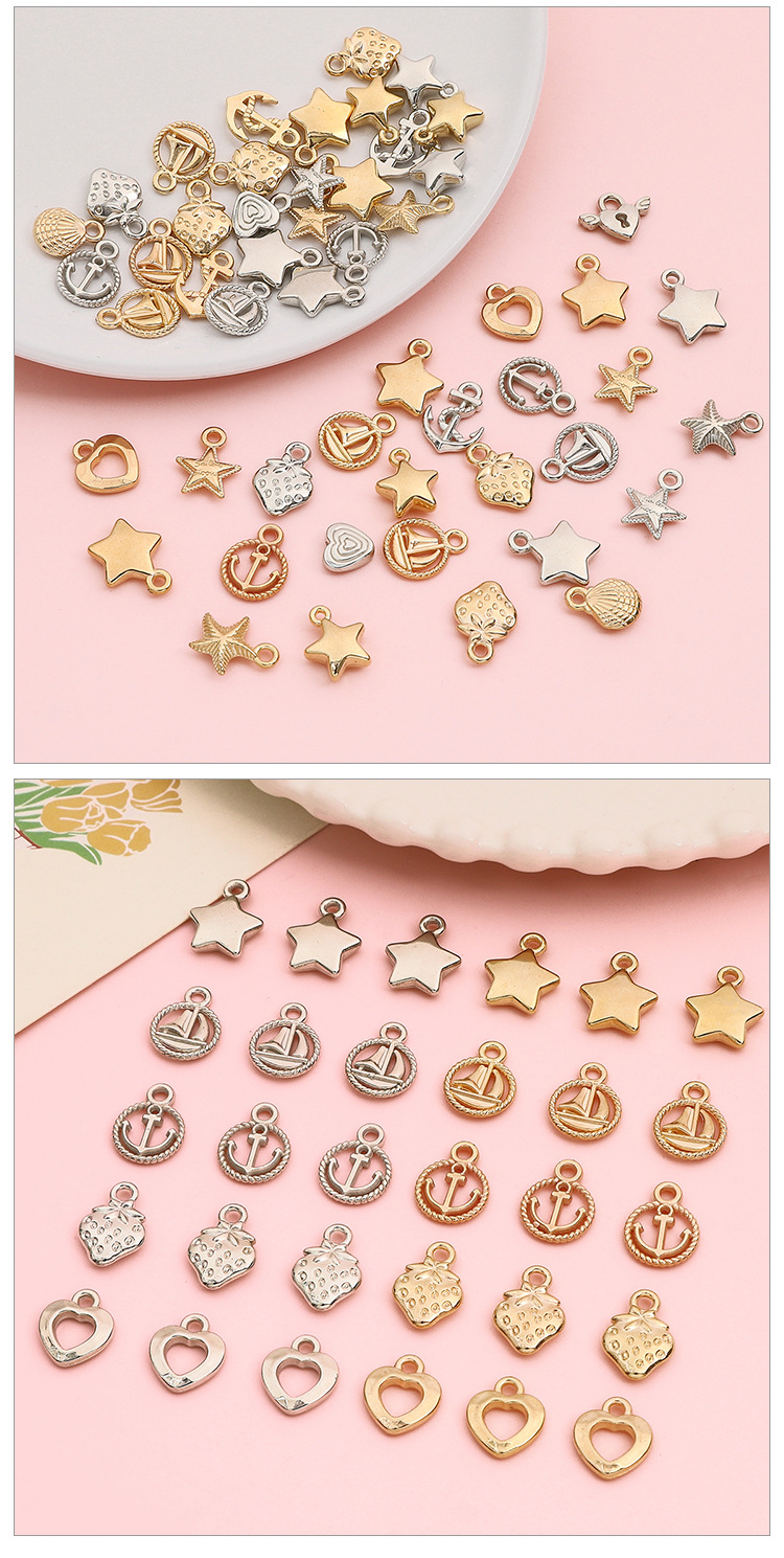 20 Pcs/package Simple Style Star Heart Shape Shell Bbc Jewelry Accessories display picture 1
